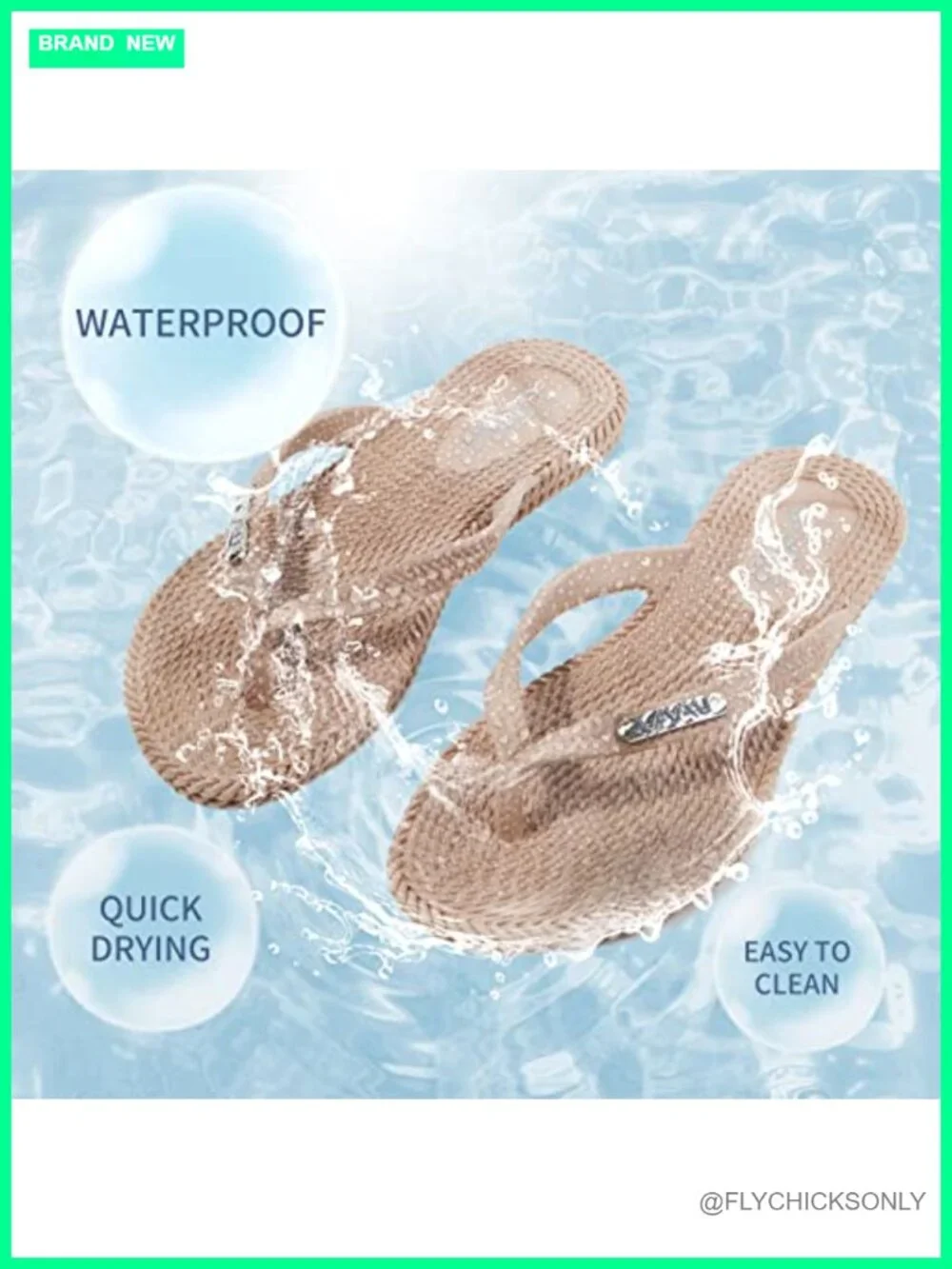 Waterproof Non Slip Thong Sandals for Beach Pool Shower Recyclable